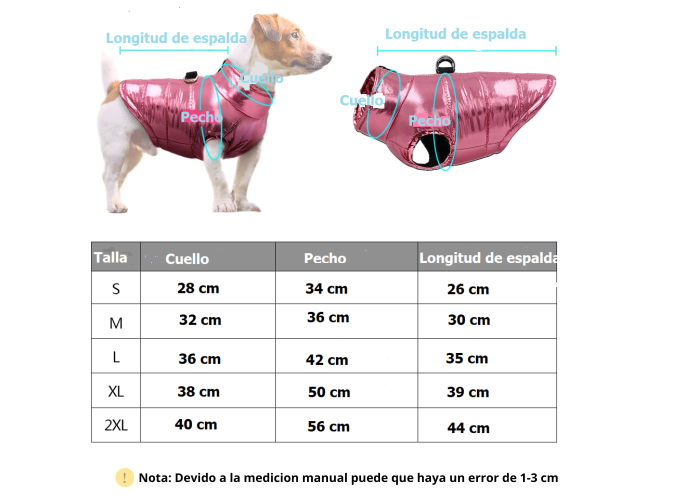 Chaqueta impermeable para mascotas